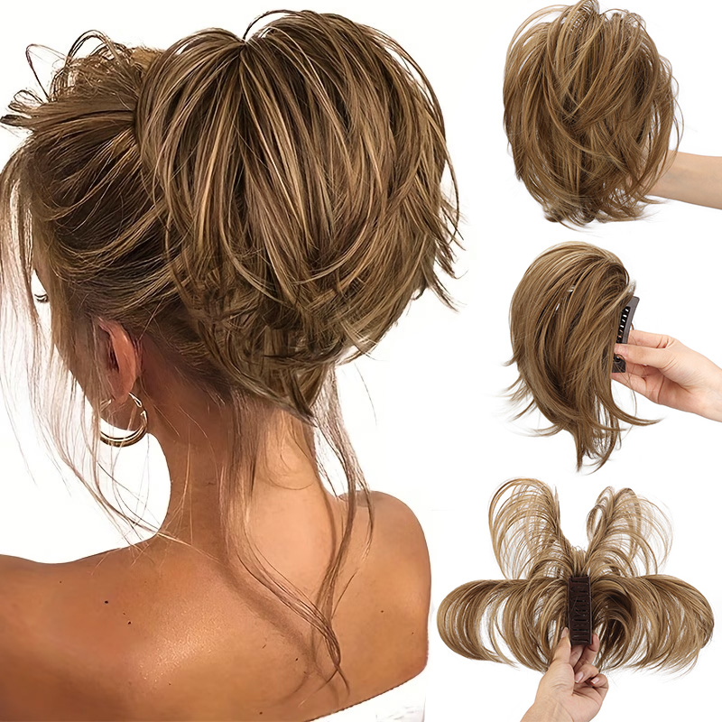 Claw Clip Messy Bun Hair Piece - Extensão de Rabo de Cavalo com