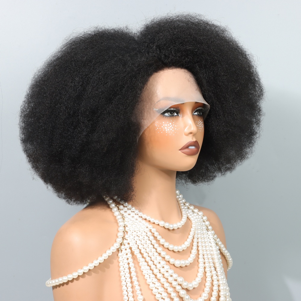 Glueless Wear And Go Human Hair Wig - Peruca Afro de 14 Polegadas para