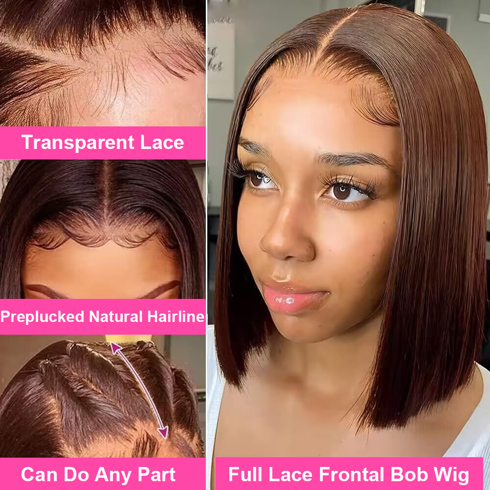 Peruca Bob Curta Lisa de Cabel - Glueless Wear And Go Human Hair Wig avaliação e preço
