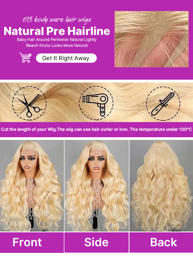 Peruca Frontal de Renda HD Tra - 613 Blonde Body Wave Lace Front Wig avaliação e preço